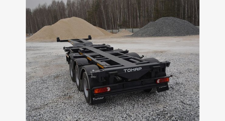 Полуприцеп-контейнеровоз Тонар К3-UR (раздвижной), модель 974629 — задний вид рамы