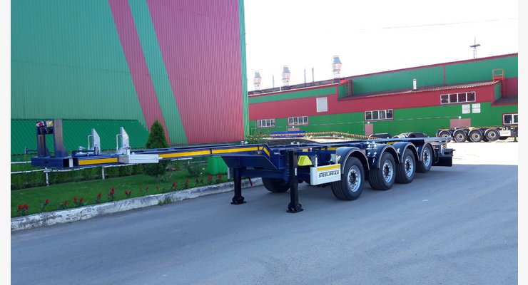 Полуприцеп-контейнеровоз STEELBEAR PF-41N-7 — передняя часть и опоры